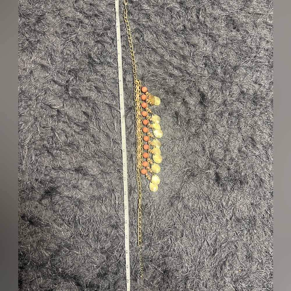 Y2K Coral and Gold Necklace - Picture 13 of 15